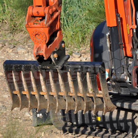 how to change bucket on mini digger|rake bucket for mini excavator.